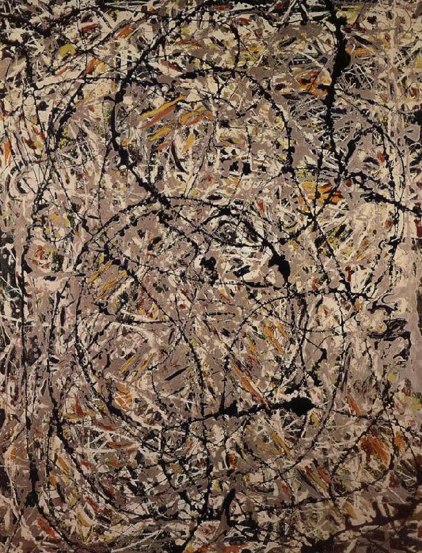 Jackson Pollock undulating paths oil painting image